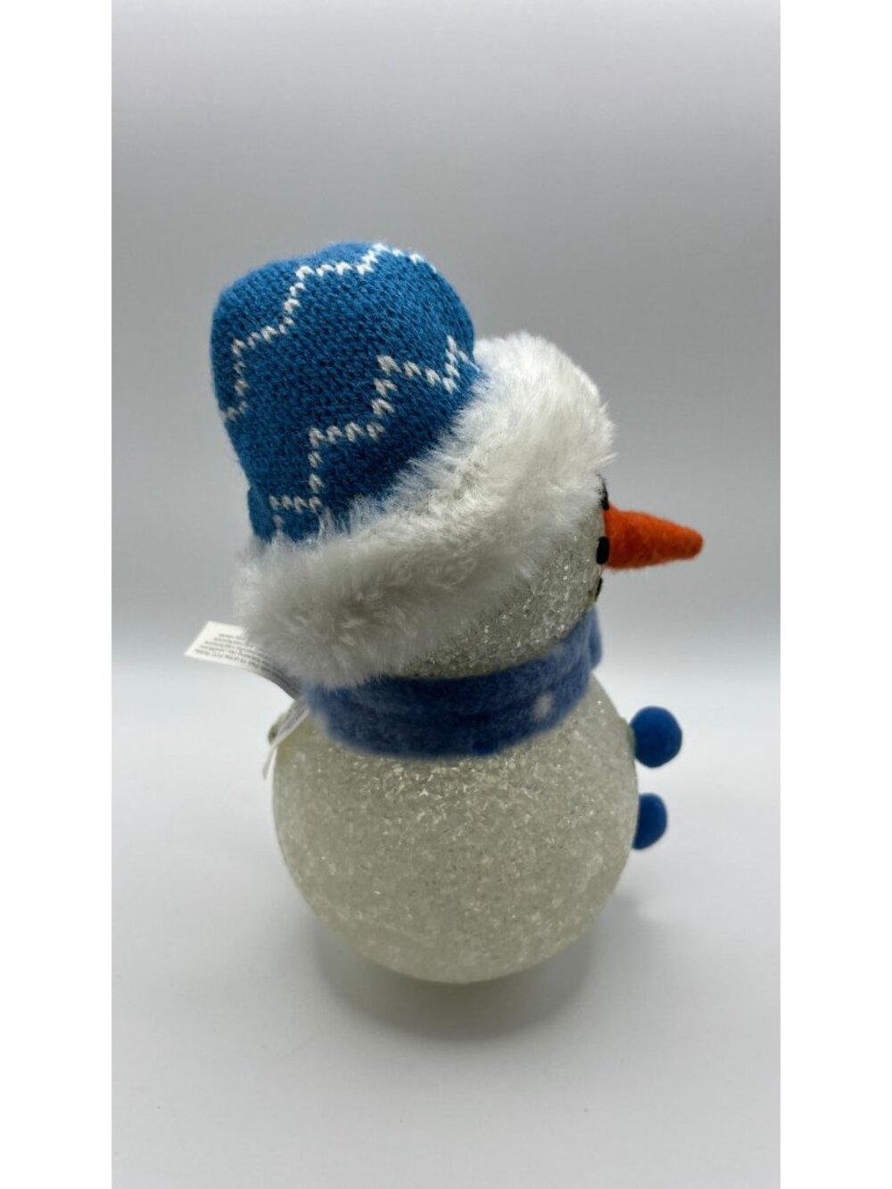 Snowman Christmas Decor Blue Hat & Scarf Glow Figure - Picture 3 of 3